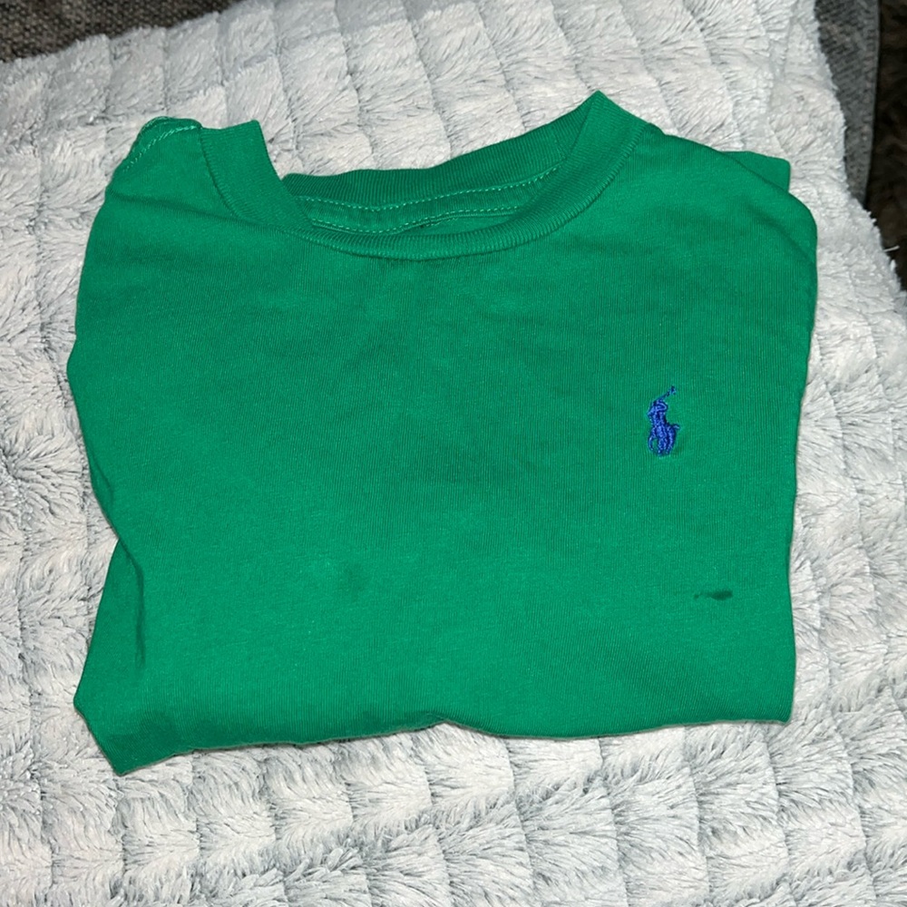 2T polo long sleeve green shirt
